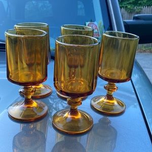 MCM Amber goblets 5 glasses